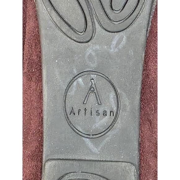 CLARKS Shoes Artisan Flats Comfort Brown Suede SlipOn Embroidered Women Size 9W - Picture 10 of 15